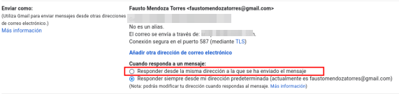 Responder desde la misma dirección a la que se ha enviado el mensaje | faustomendoza.com